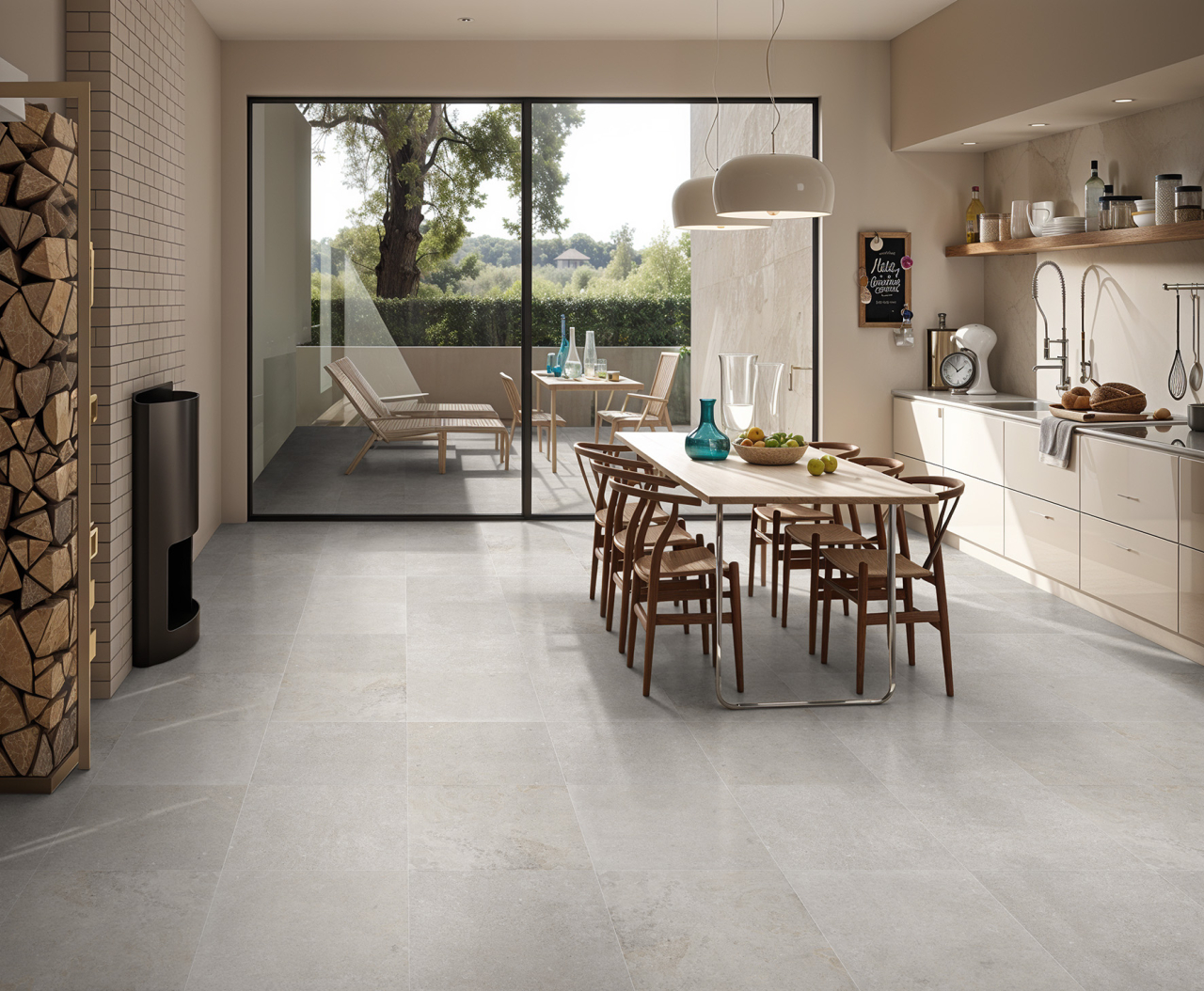 Gresie rectificata tip ciment, Amalfi Beige 59.6x59.6 cm, bej, finisaj mat [4]