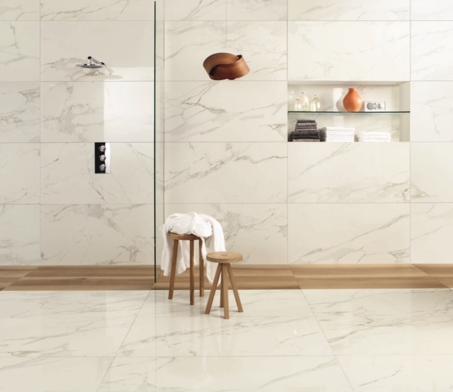 Gresie rectificata tip marmura, Anima Calacatta Oro 60X120cm, alb, finisaj lucios [6]