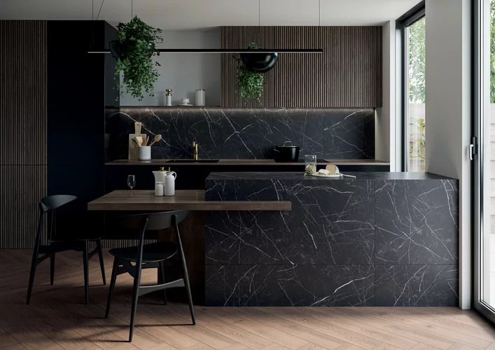 Gresie rectificata tip marmura Artstone Black 59.8x119.8, negru, finisaj mat [4]