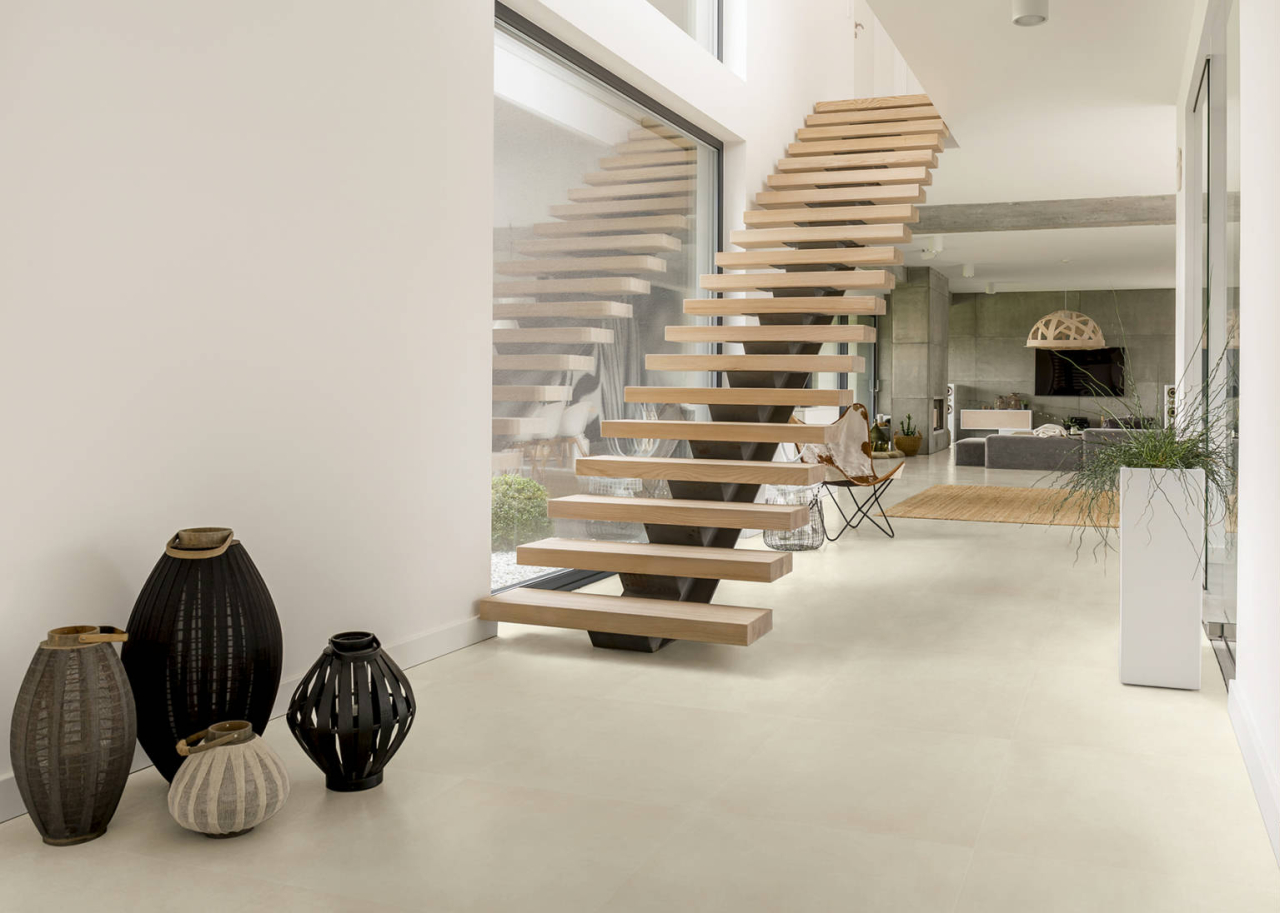 Gresie rectificata tip ciment, Beton Beige 59.6x59.6 cm, bej, finisaj mat [4]