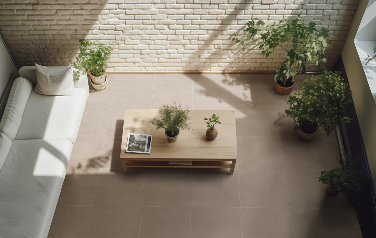 Gresie rectificata tip ciment, Bonn Beige 59.6x59.6 cm, bej, finisaj mat [4]