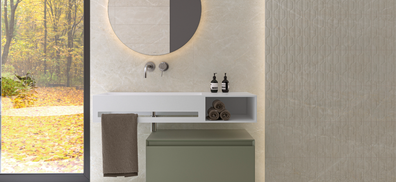 Gresie rectificata tip ciment Athea Crema Mat 120X120cm, crem, finisaj mat [3]