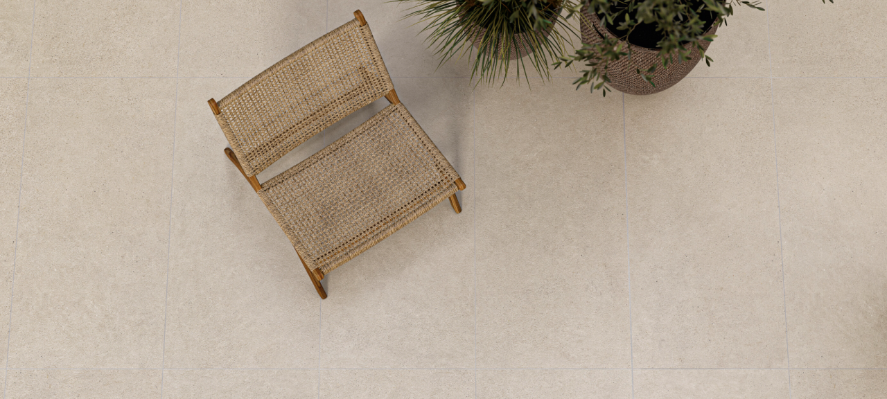 Gresie rectificata tip ciment Borneo Sand Mat 120X120cm, bej, finisaj mat [3]