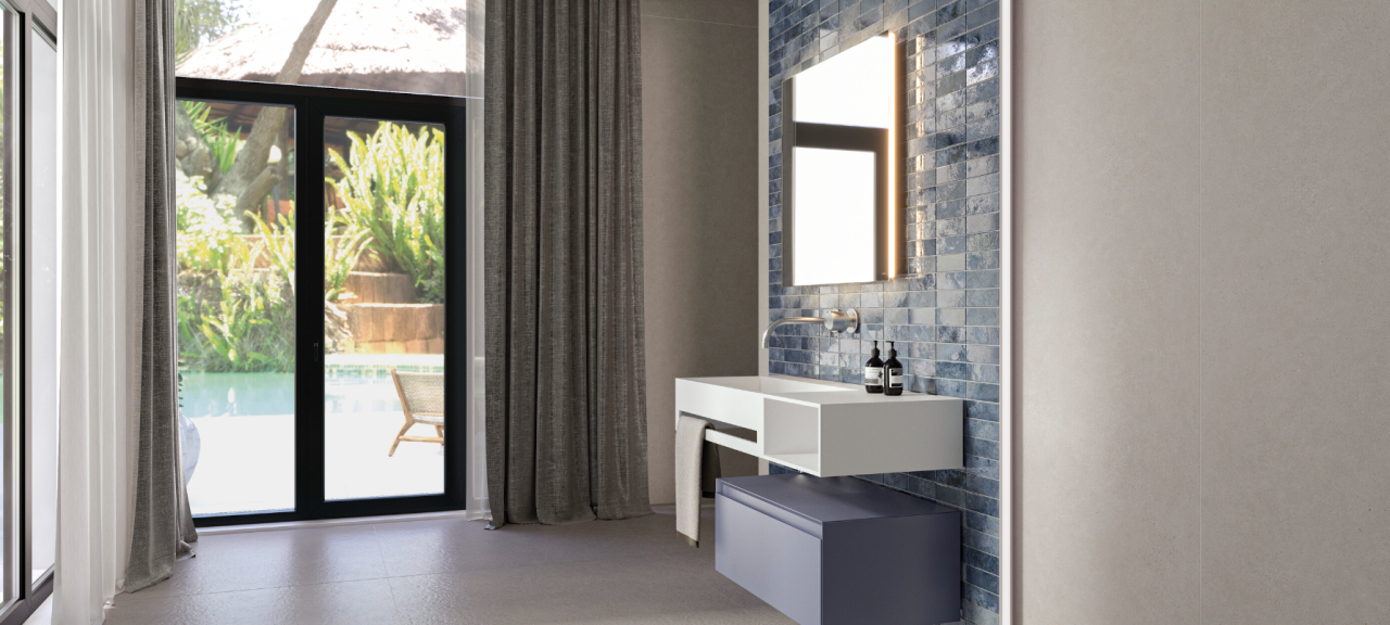 Gresie rectificata tip ciment Borneo Pearl Mat 60X120cm, gri, finisaj mat [2]