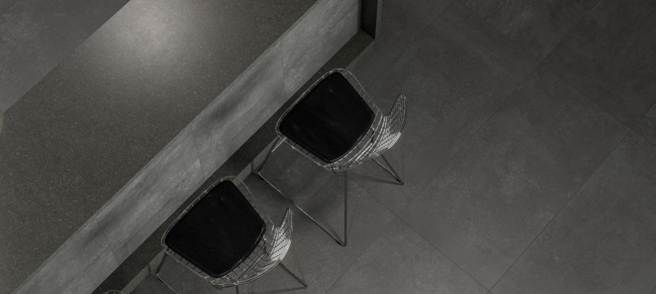 Gresie rectificata tip ciment Concorde Antracit 60X120cm, negru, finisaj mat [3]