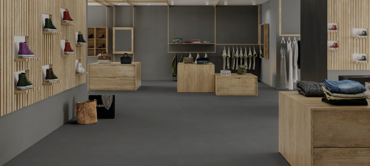 Gresie rectificata tip ciment Concorde Antracit 60X120cm, negru, finisaj mat [2]