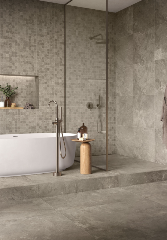 Gresie rectificata tip ciment, Historire Auxerre 60X120cm, maro, finisaj mat [3]