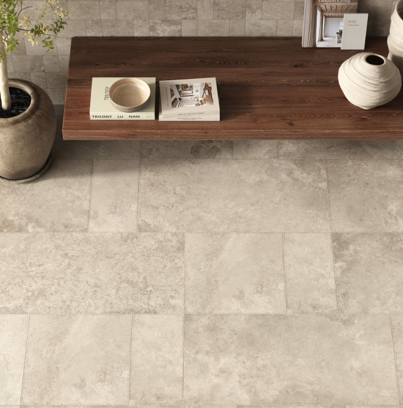 Gresie rectificata tip ciment, Historire Beaune 60X120cm, bej, finisaj mat [4]