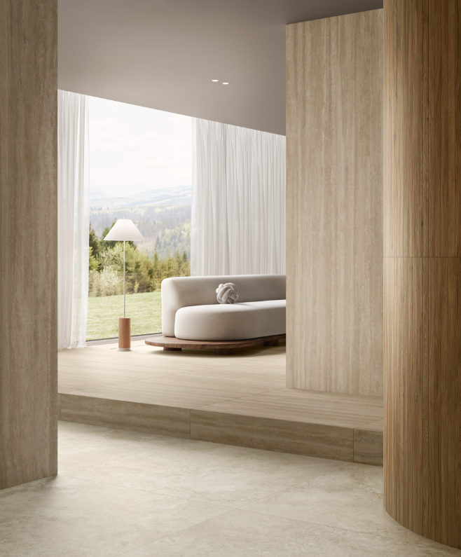 Gresie rectificata tip travertin, Iconica Verso Classico 60X120cm, bej, finisaj mat [4]