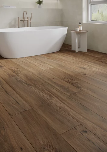 Gresie rectificata tip lemn Specialwood Chocolate 19.8 x 119.8, maro, finisaj mat [5]