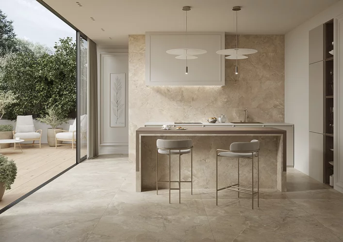 Gresie rectificata tip marmura Storm Slate Taupe 59.8 x 119.8, maro, finisaj semilucios [5]