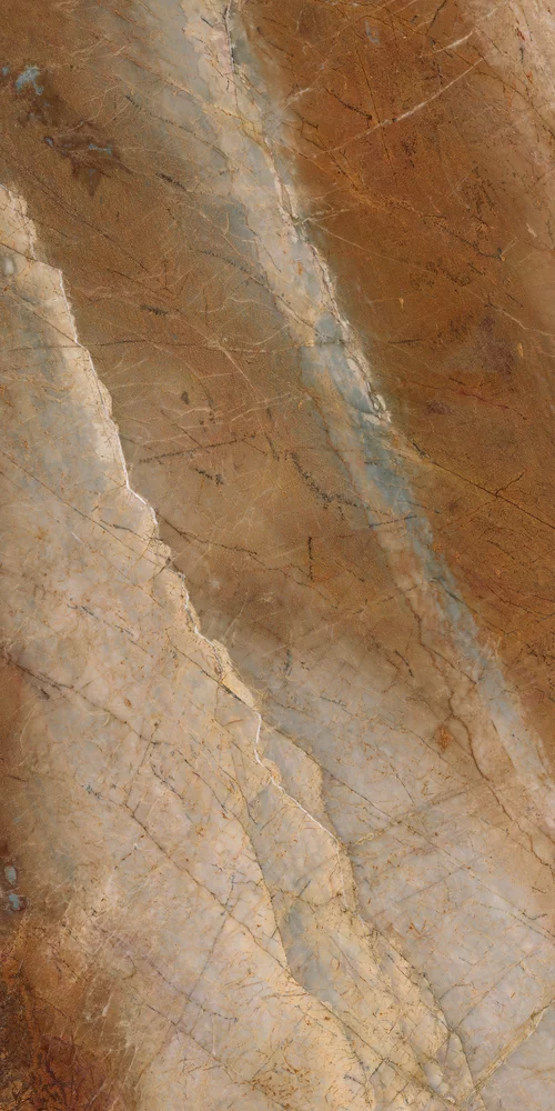 Gresie rectificata tip marmura Abstract Rust 59.8x119.8, caramiziu, finisaj lucios [4]