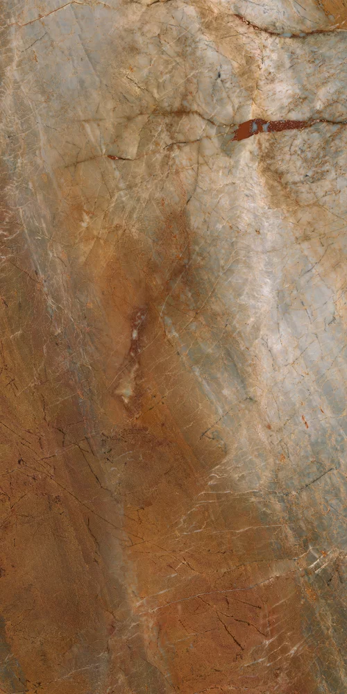 Gresie rectificata tip marmura Abstract Rust 59.8x119.8, caramiziu, finisaj lucios [3]