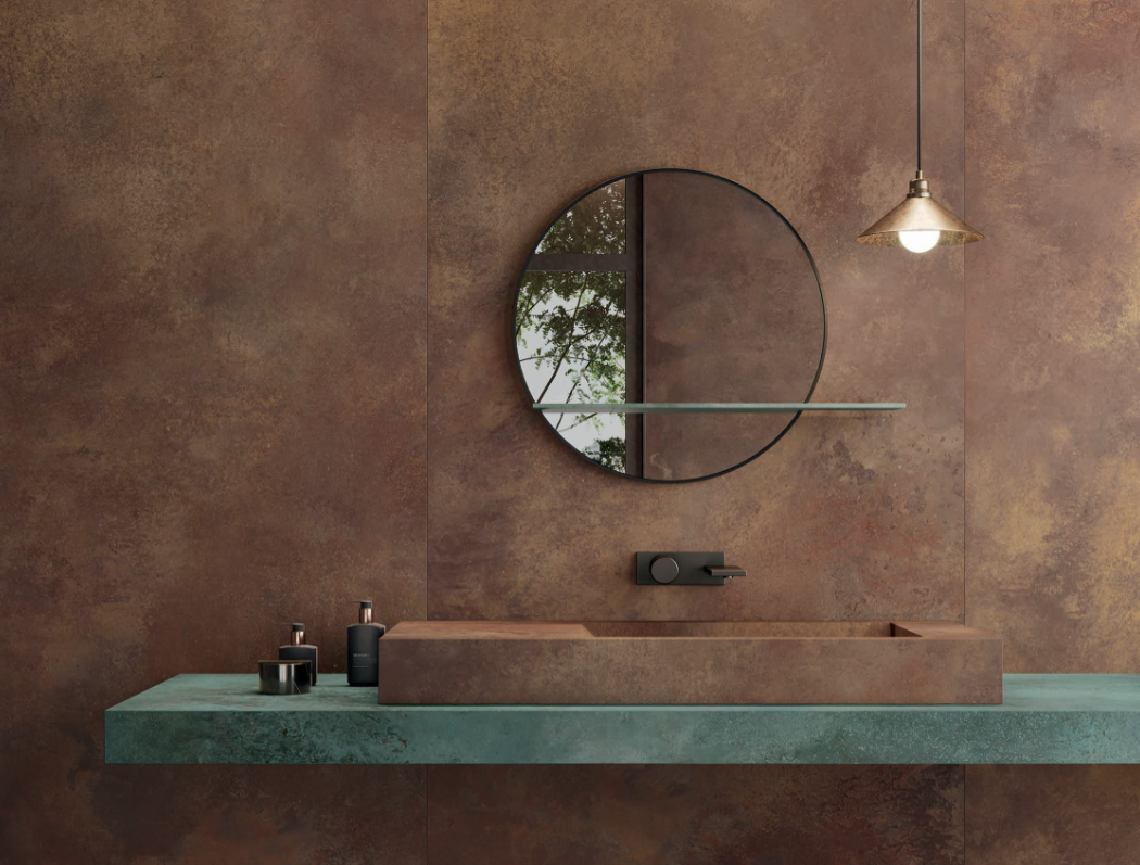 Gresie rectificata tip ciment, Alchemy Copper 60X120cm, caramiziu, finisaj mat [5]