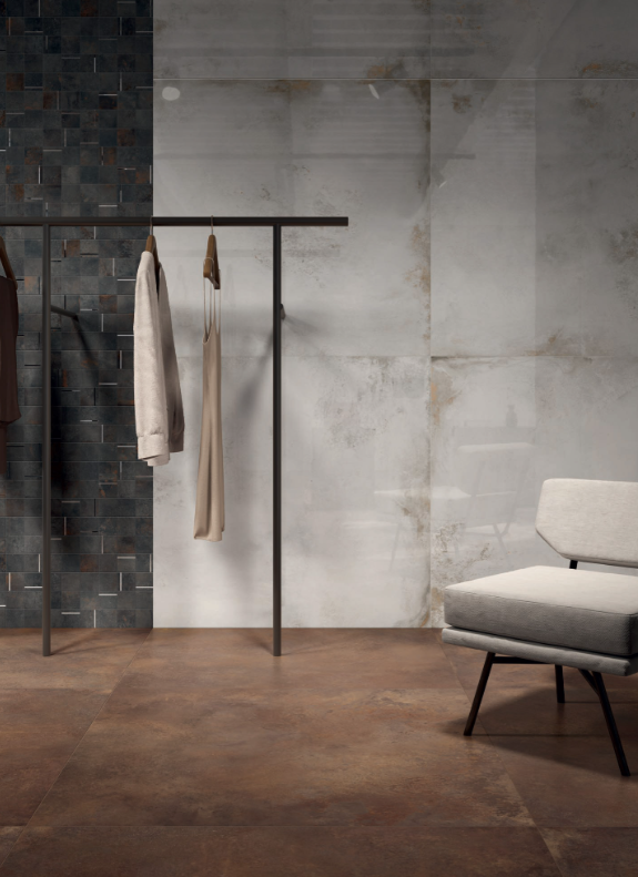 Gresie rectificata tip ciment, Alchemy Copper 60X120cm, caramiziu, finisaj mat [4]