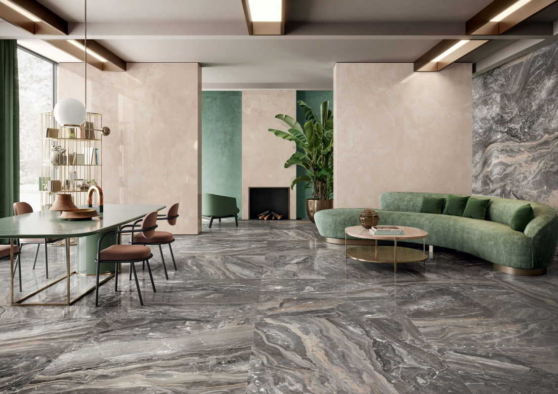 Gresie rectificata tip marmura, Anima Futura Keen Grey 60X120cm, gri, finisaj lucios [5]