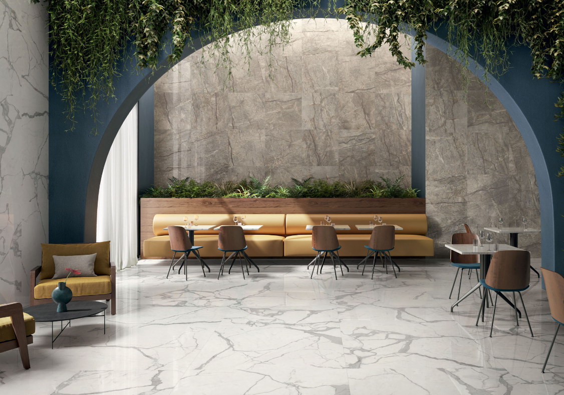 Gresie rectificata tip marmura, Anima Futura Majestic White 60X120cm, alb, finisaj lucios [5]