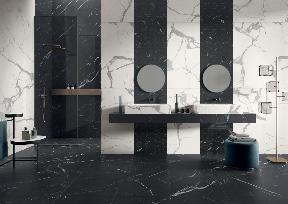 Gresie rectificata tip marmura, Anima Futura Unique Black 60X120cm, negru, finisaj mat [4]