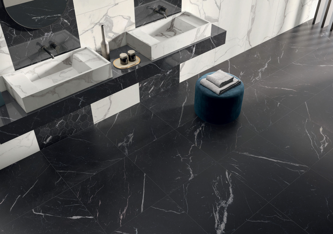 Gresie rectificata tip marmura, Anima Futura Unique Black 60X120cm, negru, finisaj mat [5]