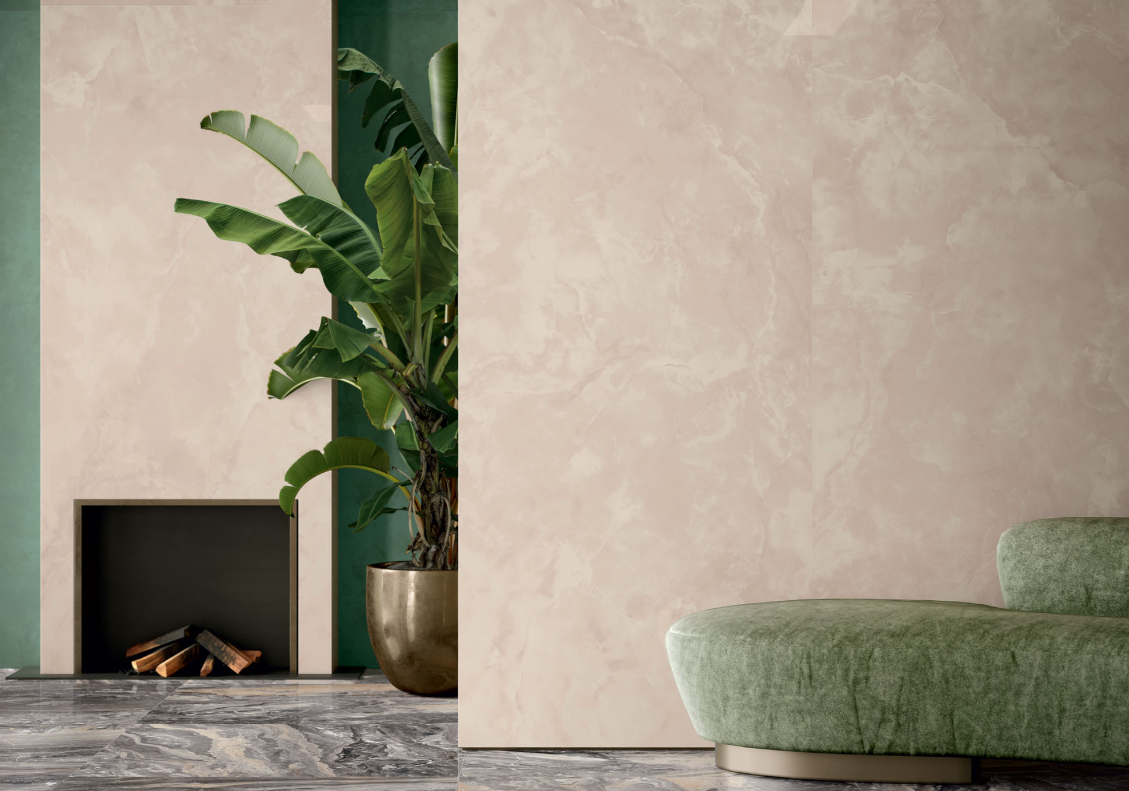 Gresie rectificata tip marmura, Anima Pink Onix 60X120cm, crem, finisaj lucios [7]