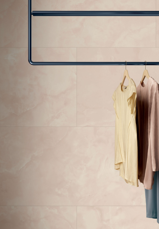 Gresie rectificata tip marmura, Anima Pink Onix 60X120cm, crem, finisaj lucios [4]