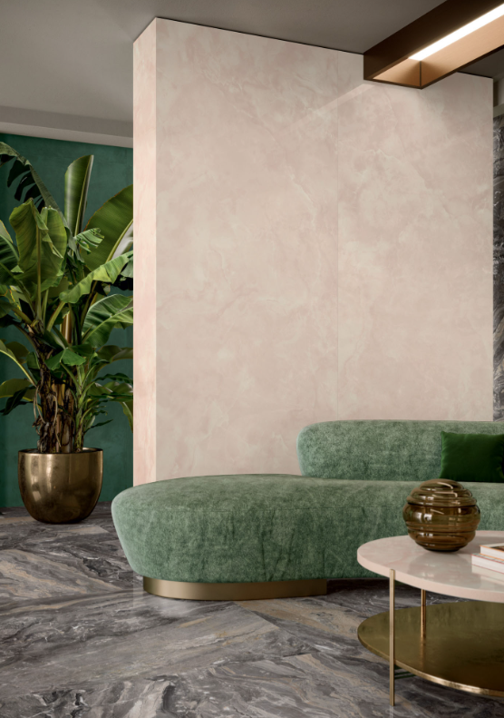 Gresie rectificata tip marmura, Anima Pink Onix 60X120cm, crem, finisaj lucios [6]