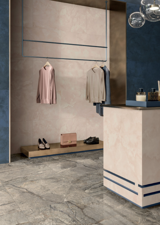 Gresie rectificata tip marmura, Anima Pink Onix 60X120cm, crem, finisaj lucios [5]