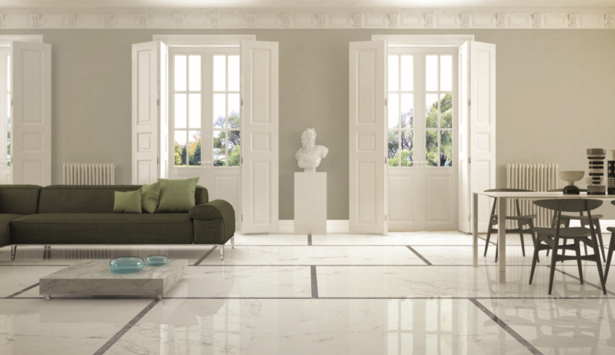 Gresie rectificata tip marmura, Anima Statuario Venato 60X120cm, alb, finisaj lucios [5]