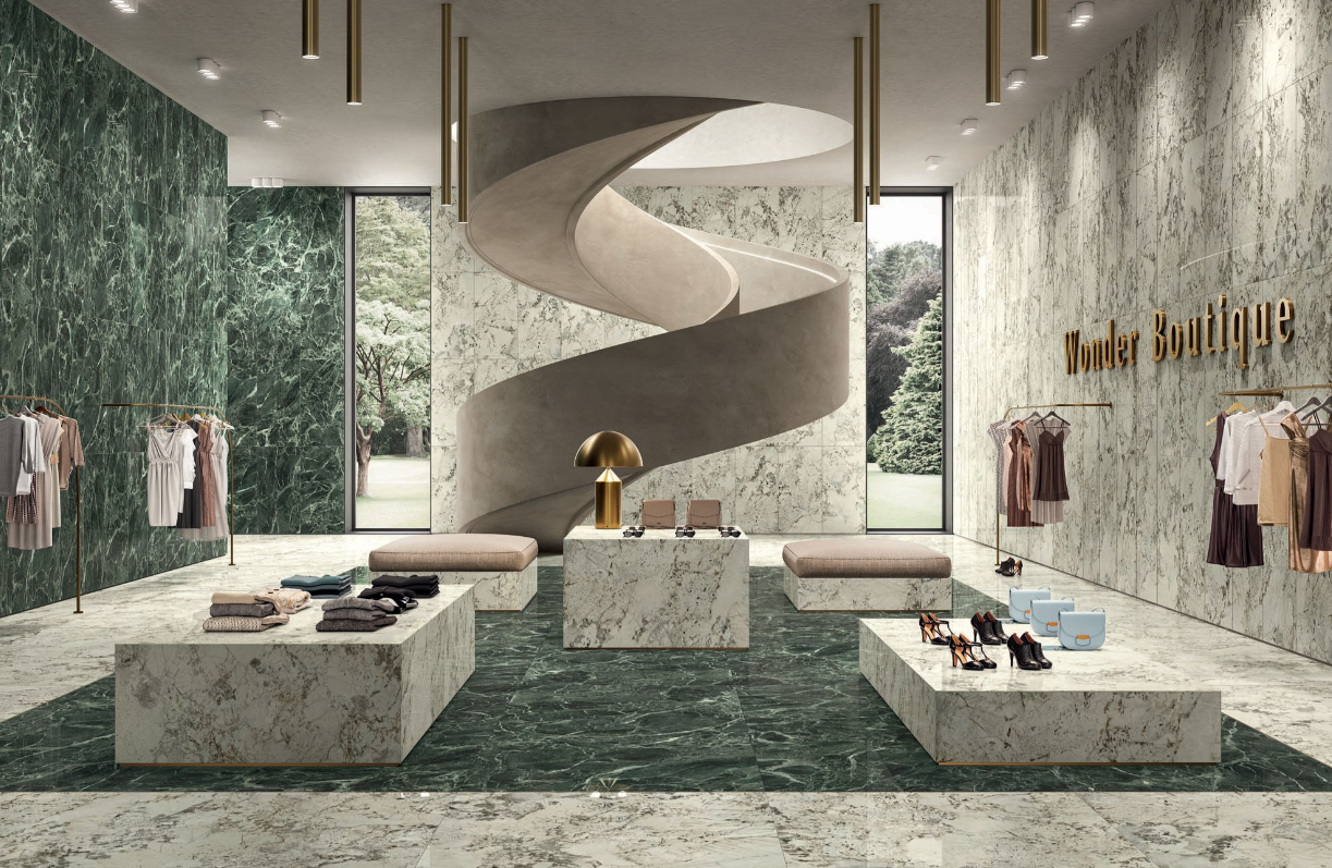 Gresie rectificata tip marmura, Anima Wonder Forest 60X120cm, verde, finisaj lucios [6]