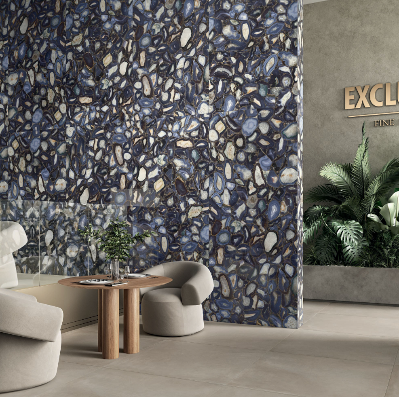 Gresie rectificata tip piatra, Anima Wonder Gems 60X120cm, albastru, finisaj lucios [5]