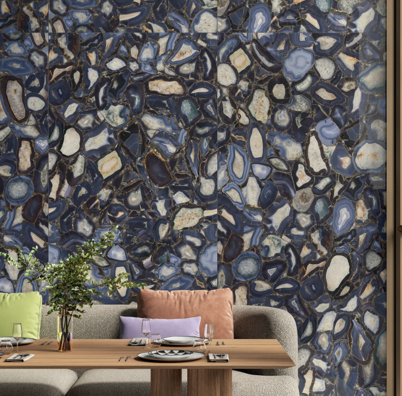 Gresie rectificata tip piatra, Anima Wonder Gems 60X120cm, albastru, finisaj lucios [6]