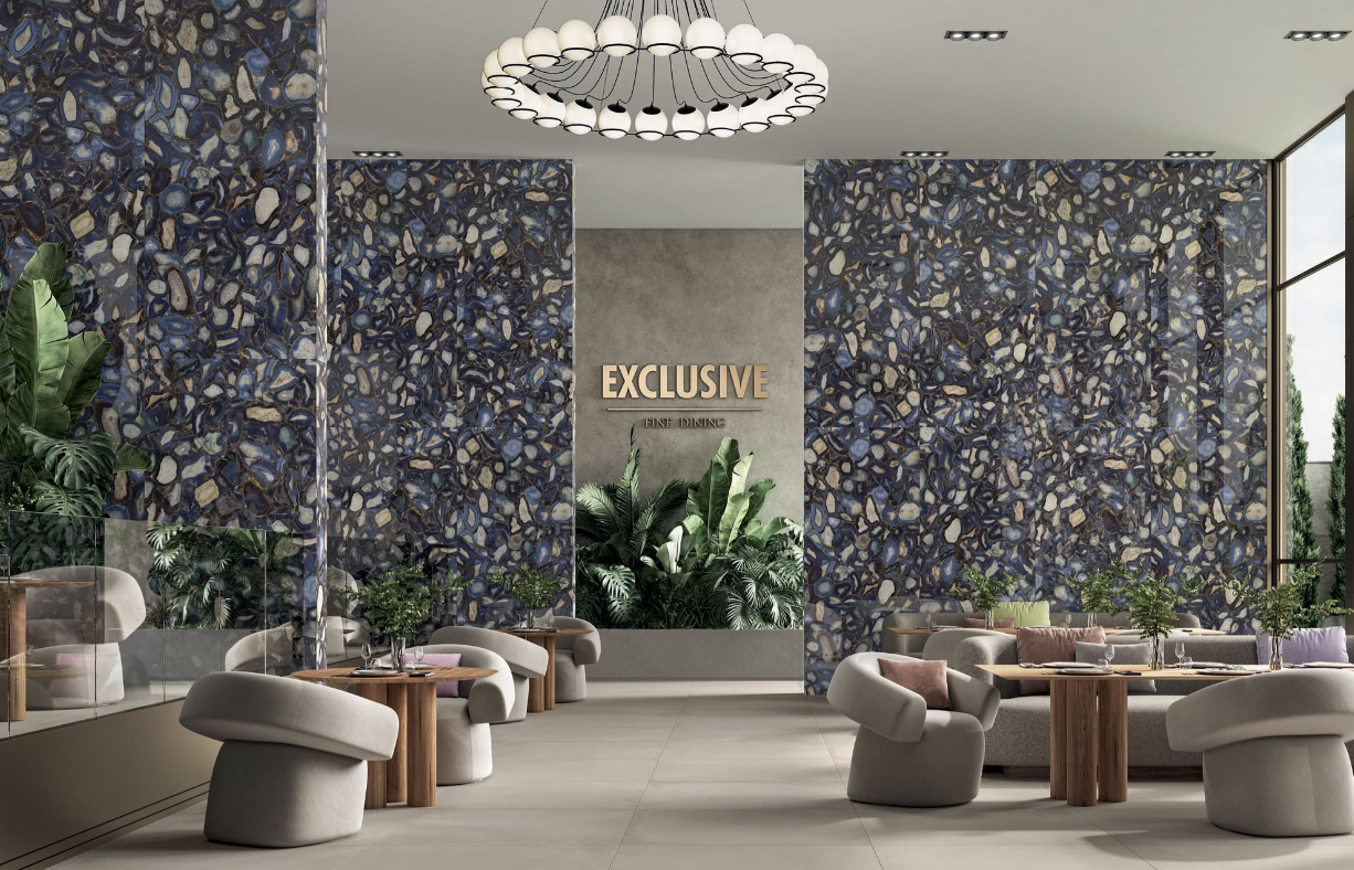 Gresie rectificata tip piatra, Anima Wonder Gems 60X120cm, albastru, finisaj lucios [7]