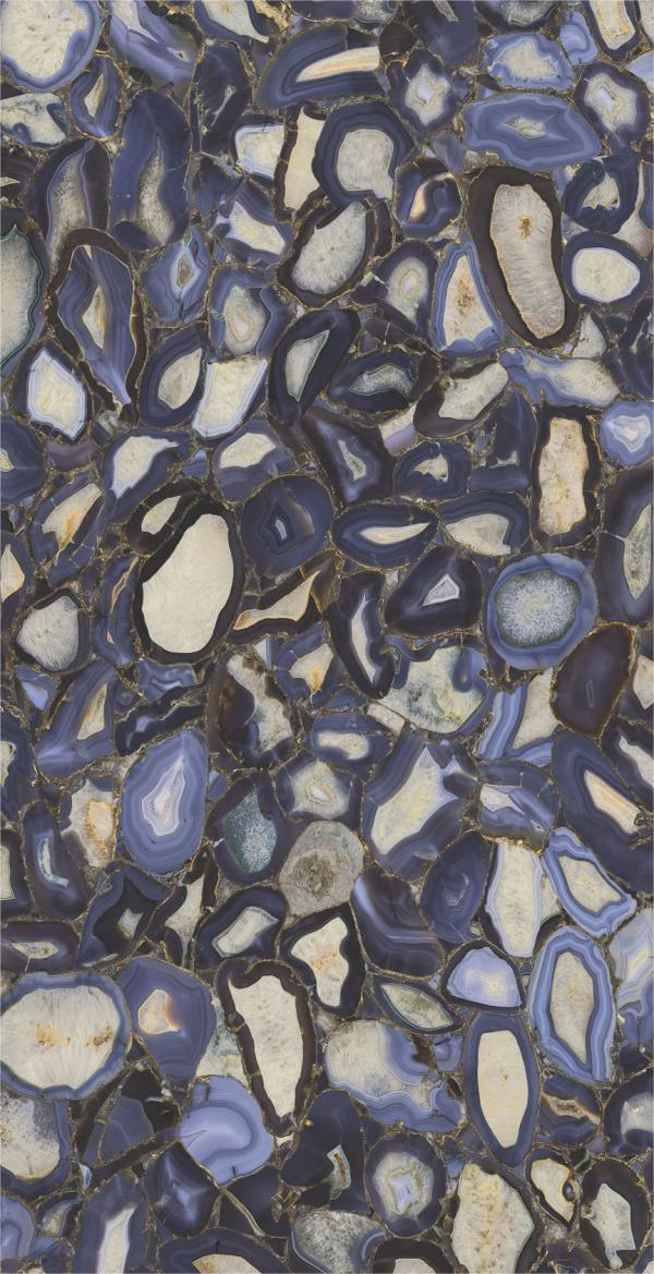 Gresie rectificata tip piatra, Anima Wonder Gems 60X120cm, albastru, finisaj lucios [3]