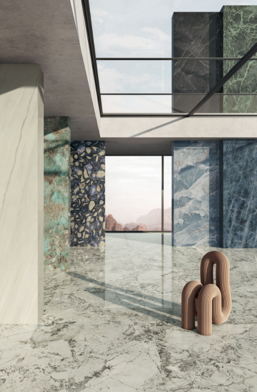 Gresie rectificata tip marmura, Anima Wonder Glacier 60X120cm, alb, finisaj lucios [4]