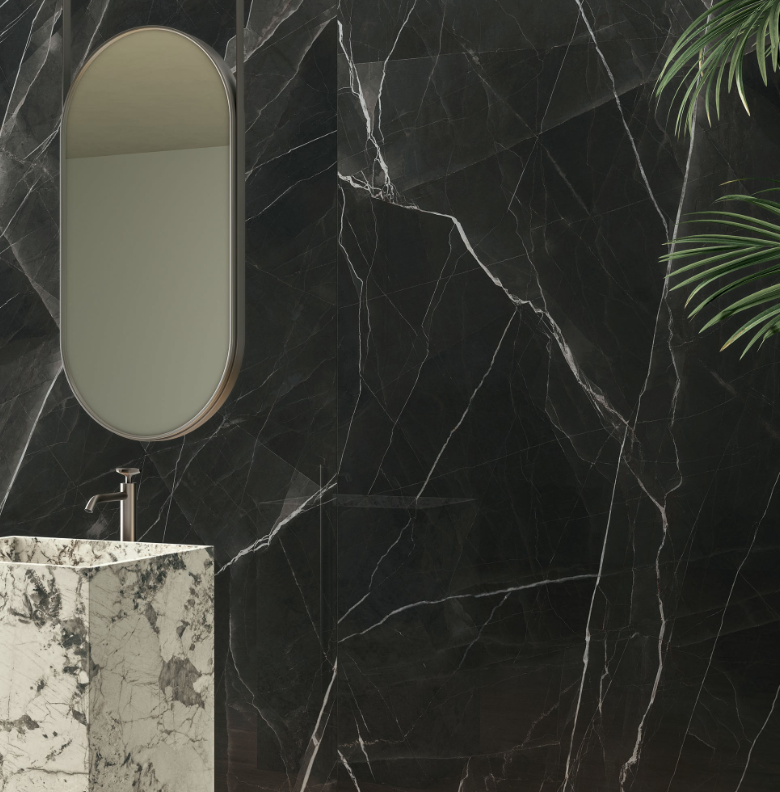 Gresie rectificata tip marmura, Anima Wonder Night 60X120cm, negru, finisaj lucios [3]