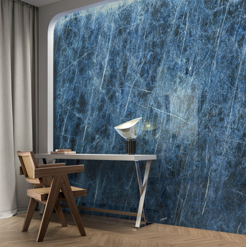 Gresie rectificata tip marmura, Anima Wonder Starlit 60X120cm, albastru, finisaj lucios [6]