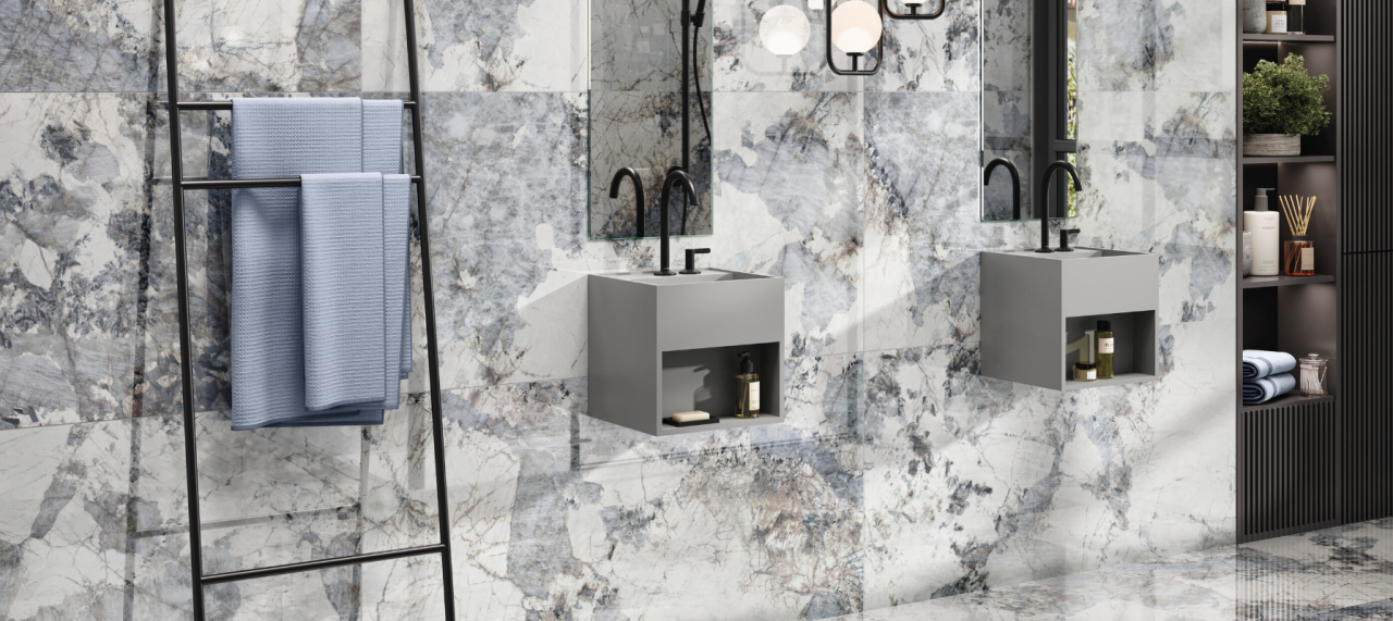 Gresie rectificata tip marmura Esplendor Blue 60X120cm, alb-albastru, finisaj lucios [2]