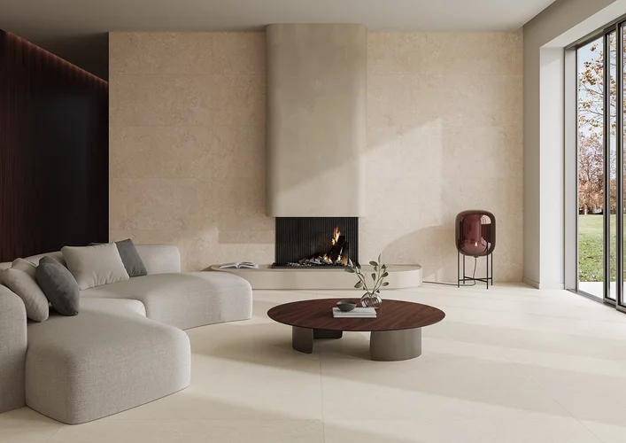 Gresie rectificata tip ciment Fortes Base White 119.8 x 119.8, alb, finisaj mat [5]