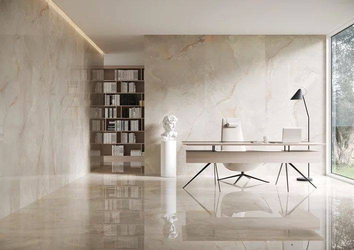 Gresie rectificata tip marmura Invisible White 59.8 x 119.8, alb, finisaj lucios [5]