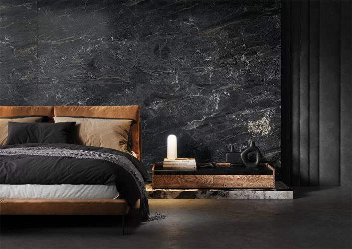 Gresie rectificata tip marmura North Black Cathedral 119.8 x 119.8, negru, finisaj semilucios [5]