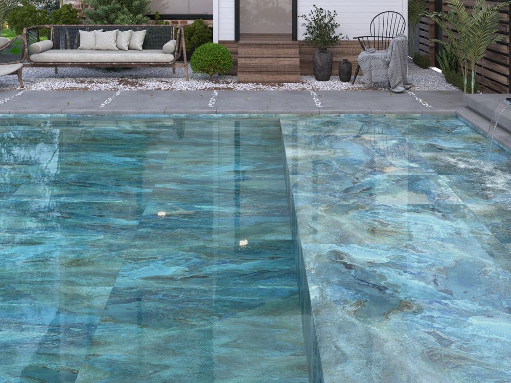 Gresie rectificata tip marmura SG Mercan Lappato 60x120, albastru, finisaj mat [7]