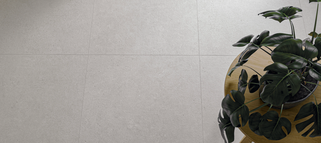 Gresie rectificata tip ciment Borneo White Mat 120X120cm, alb-gri, finisaj mat [3]