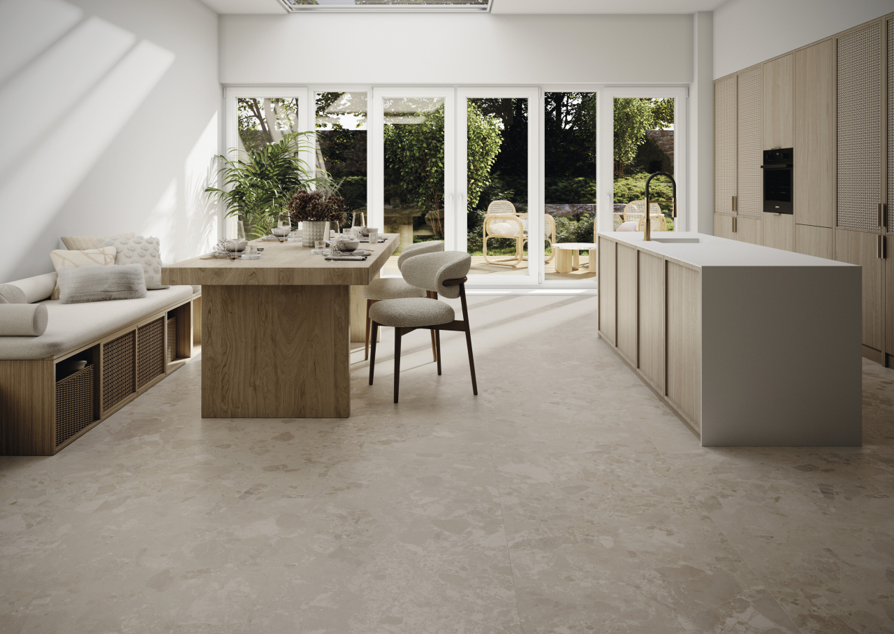 Gresie rectificata tip piatra Edge Sand Mate, 60X120cm, bej, finisaj mat [2]