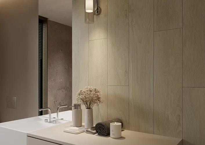 Gresie rectificata tip lemn Warmwood Crema 19.8 x 119.8, crem, finisaj mat [5]