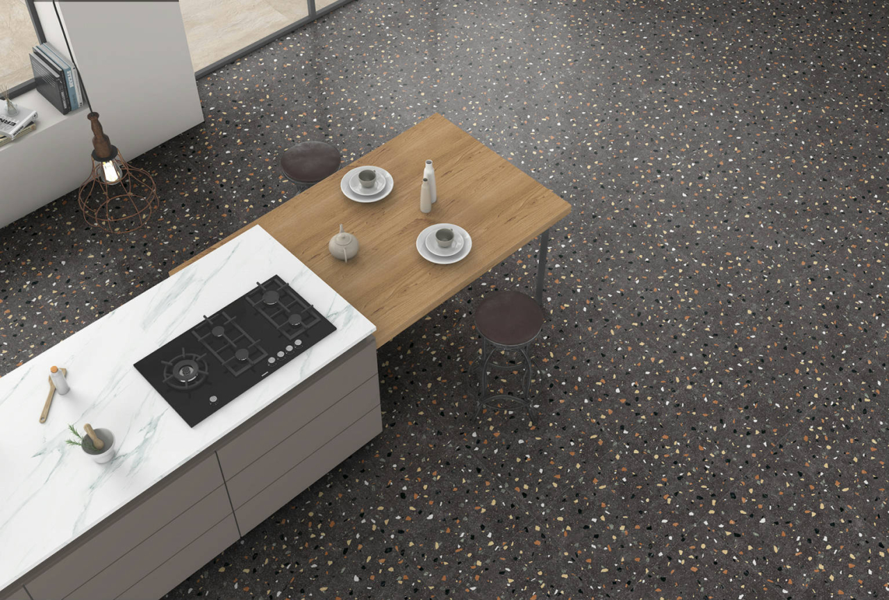 Gresie rectificata tip piatra, Galaxy Negro 59.6x59.6 cm, negru, finisaj mat [4]