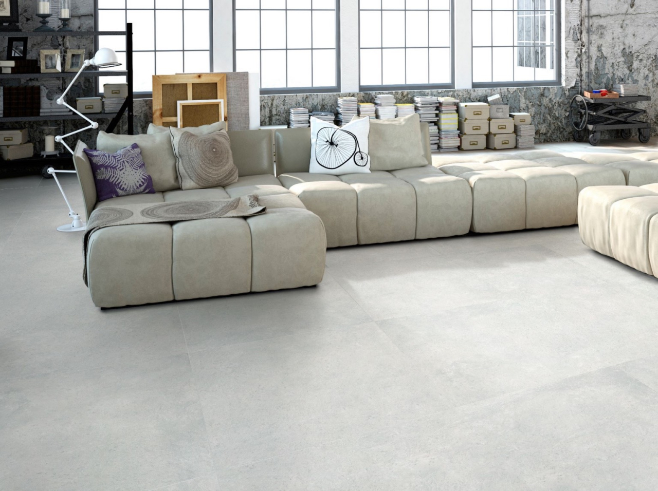 Gresie rectificata tip piatra, Kreaton Gris 59.6x59.6 cm, gri, finisaj mat [4]