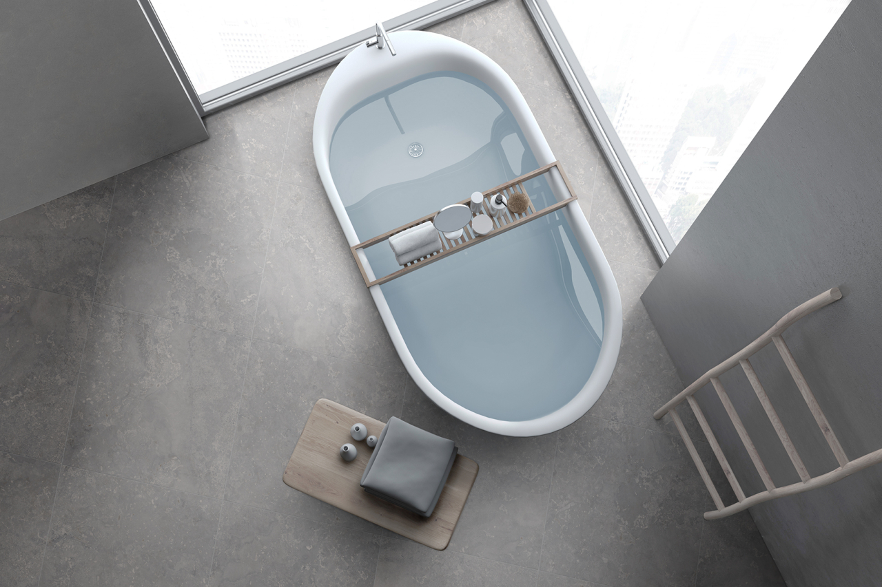 Gresie rectificata tip piatra, Moon Acero 59.6x59.6 cm, gri, finisaj mat [4]