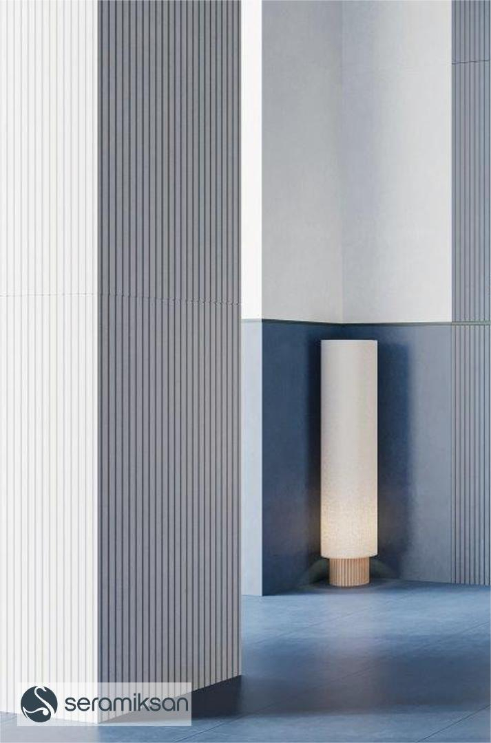 Gresie rectificata tip riflaj, Color White Line, 92492311, 60x120 cm, albastru, finisaj mat [2]