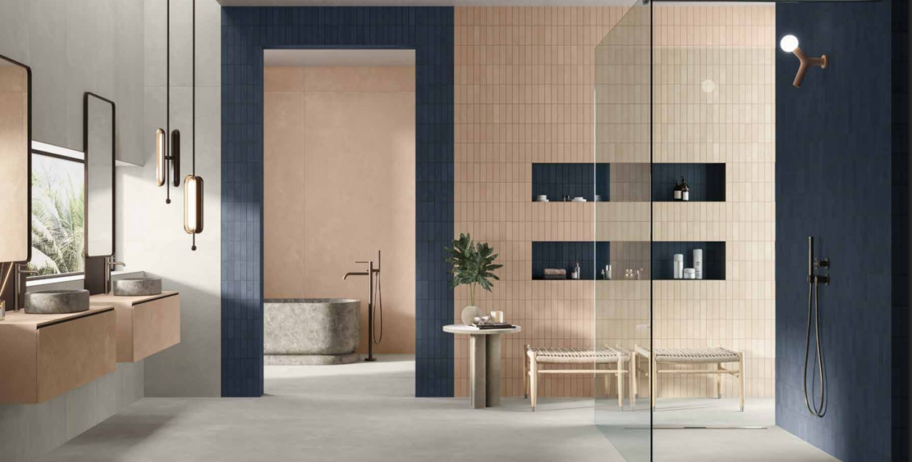 Gresie rectificata tip ciment, Join Ink Soft, 60X120cm, albastru, finisaj mat [3]