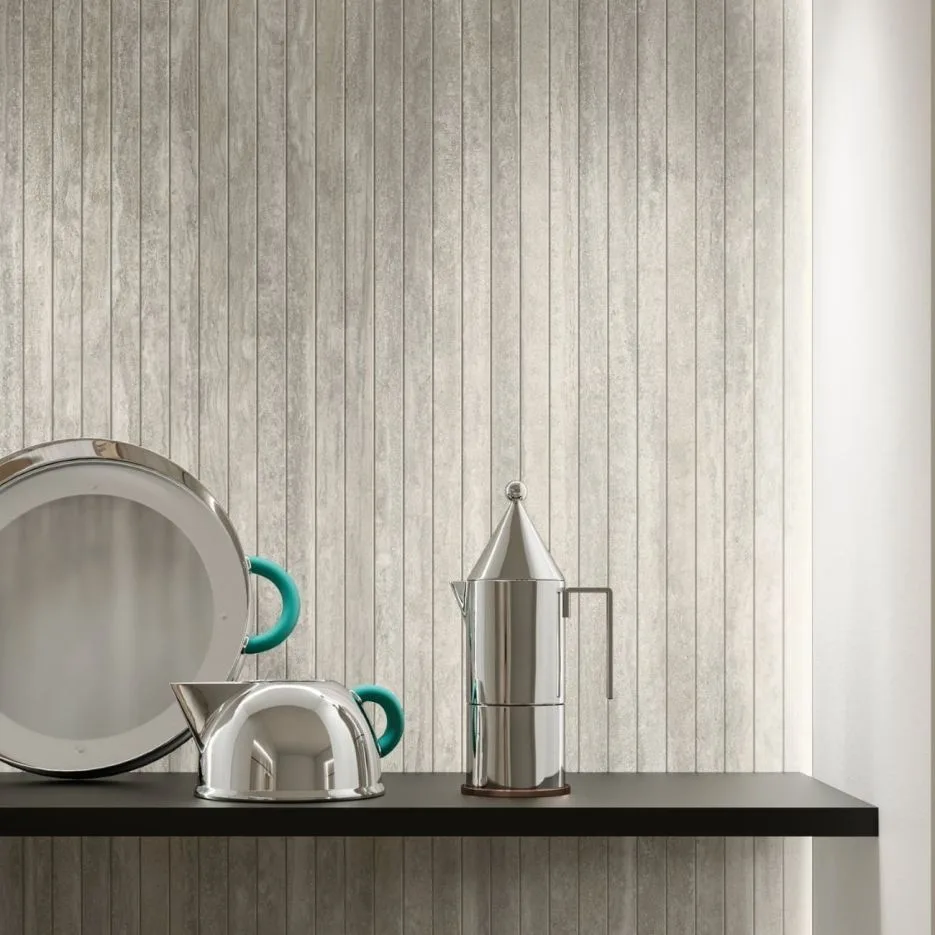 Gresie rectificata tip travertin, Iconica Decor Verso Silver Straight 60X120cm, gri, finisaj mat [2]